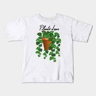 Plants Love - Marble Pothos Kids T-Shirt